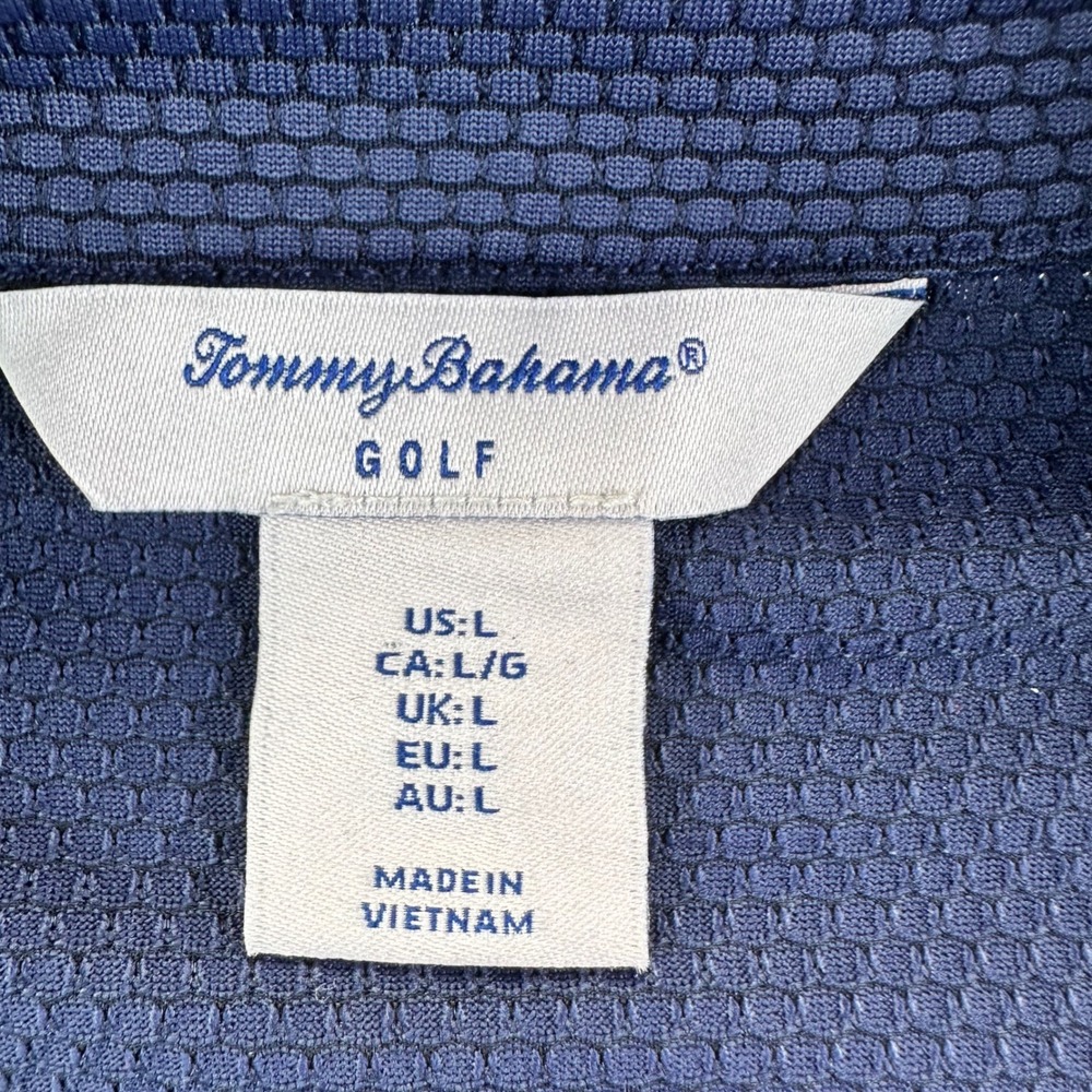 Tommy Bahama Golf Womens Large Navy Blue Honeycomb Quarter Zip Pullover Active - Picture 4 of 10